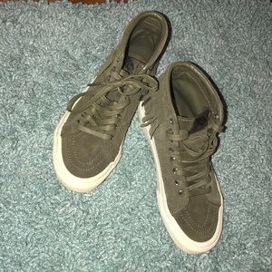 Dark Green Suede High Top Vans